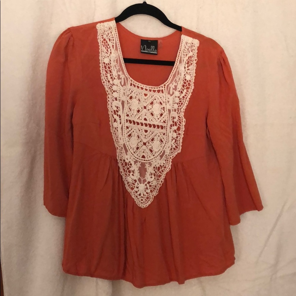 Noelle Orange and lace top